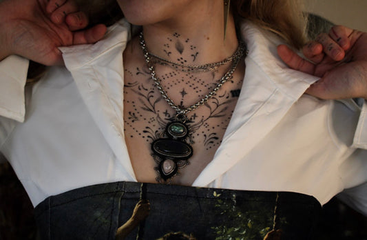 Noces Funèbres 🕯️- Labradorites, Quartz rose