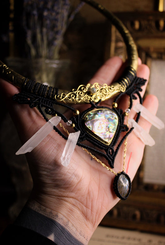 Idylle 🌿 - Abalone, Labradorite, Cristaux de roche