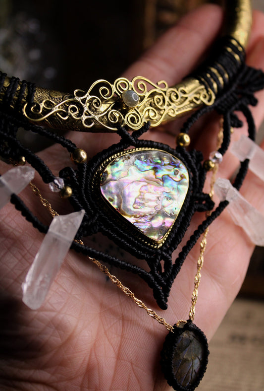 Idylle 🌿 - Abalone, Labradorite, Cristaux de roche