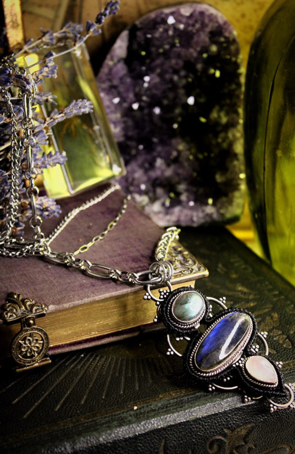 Noces Funèbres 🕯️- Labradorites, Quartz rose