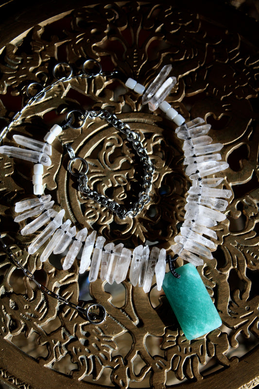 Noces Funèbres 🕯️- Amazonite, Cristaux de roche
