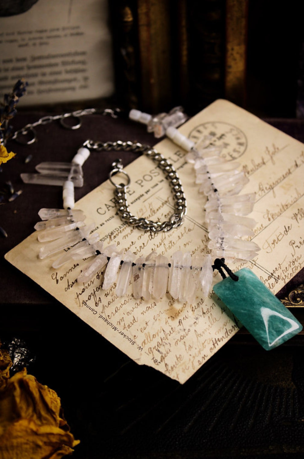 Noces Funèbres 🕯️- Amazonite, Cristaux de roche