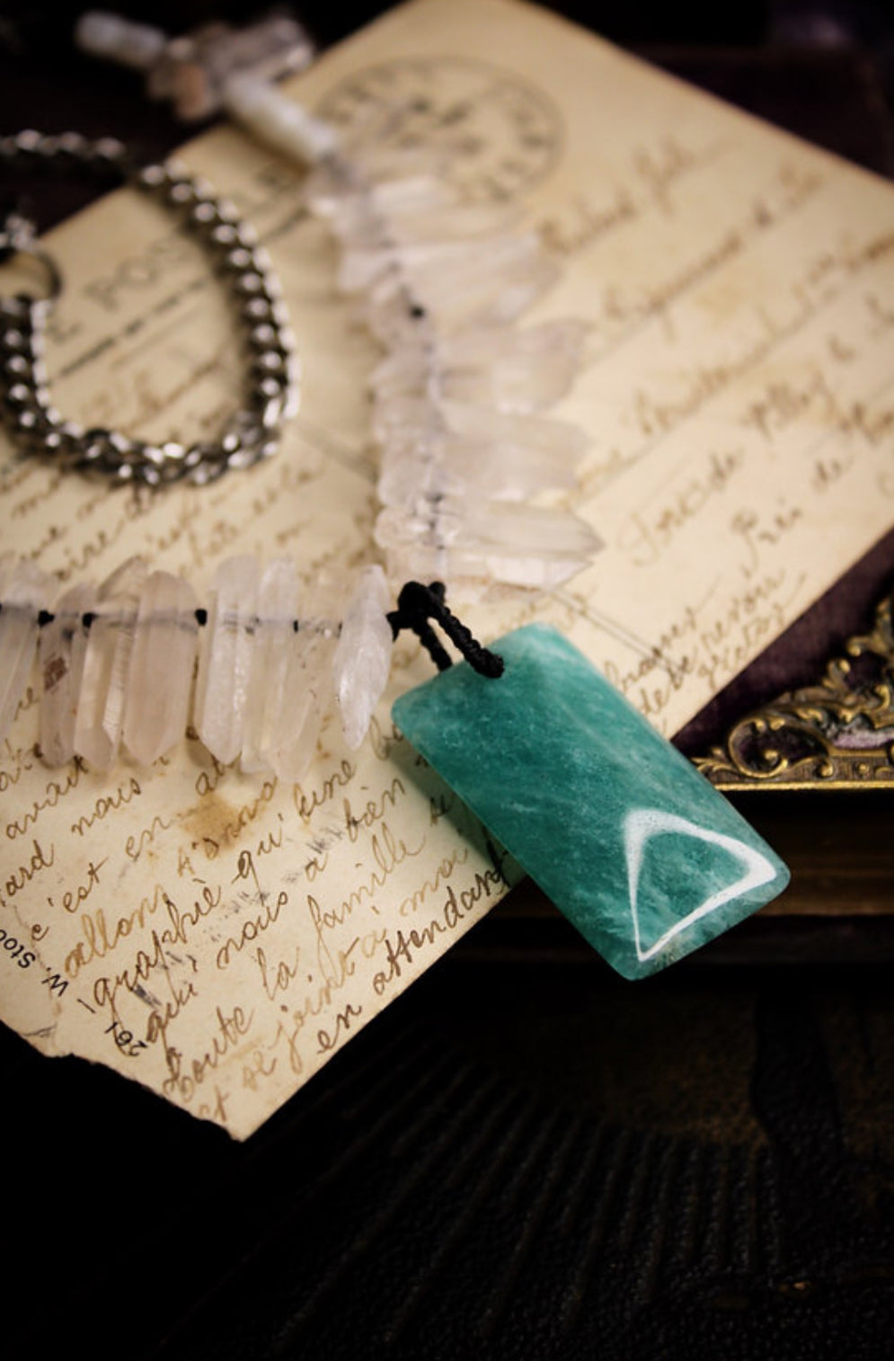 Noces Funèbres 🕯️- Amazonite, Cristaux de roche